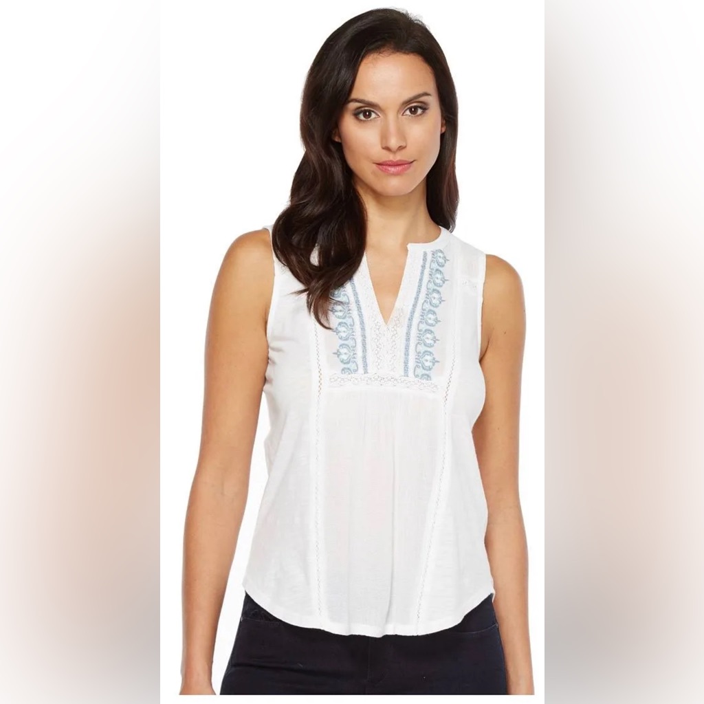 Lucky Brand Embroidered Tank Top Sz 2x